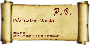Pásztor Vanda névjegykártya
