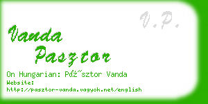 vanda pasztor business card